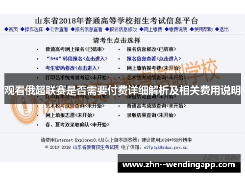 观看俄超联赛是否需要付费详细解析及相关费用说明